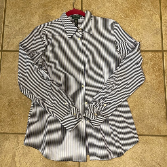 Ralph Lauren Stripe Button Up Dress Top - Picture 2 of 4